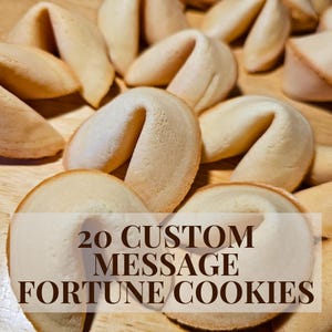 20 Custom Message Fortune Cookies, Wedding, Birthday, Pregnancy Announcement, Halal, Vegan, Vegetarian, Party Favors