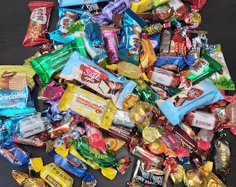 60 pcs Assorted Eastern European Candy Bag, Lithuanian Polish Ukrainian Candy, Candy Mix
