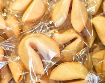 50 Galletas de la suerte con mensaje personalizado. Recuerdos de boda, regalos de fiesta, regalos de la suerte.