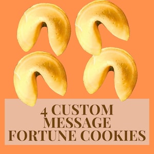 4 Custom Message Fortune Cookies, Wedding, Birthday, Pregnancy Announcement, Halal, Vegan, Vegetarian, Party Favors
