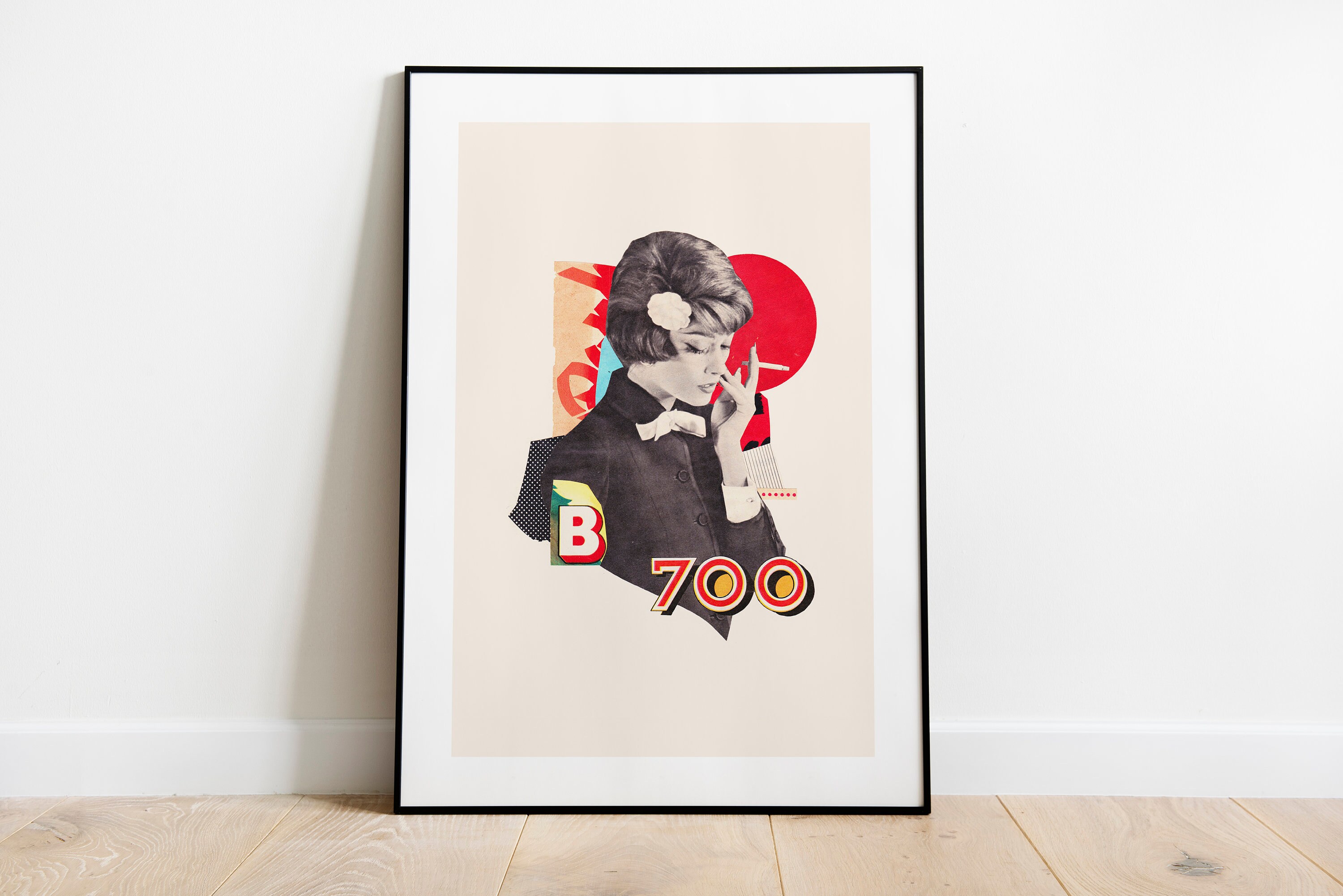 Affiche Minimaliste Vintage Par Itchi Collages Tirage Haute Qualité Signé.