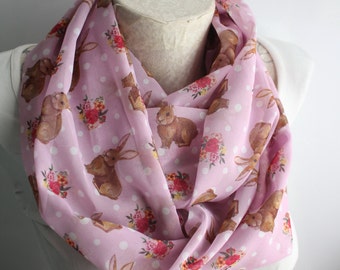 Rabbit Scarf, Animal Scarf, Bunny Infinity Scarf,Mother's day gifts, Birthday Gift