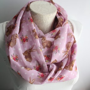 Rabbit Scarf, Animal Scarf, Bunny Infinity Scarf,Mother's day gifts, Birthday Gift