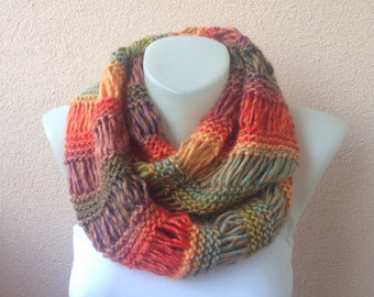 Knitted Scarf,Infinity Scarf,Christmas Gift Ideas,Circle Scarf,Women Accessories,Gift Ideas