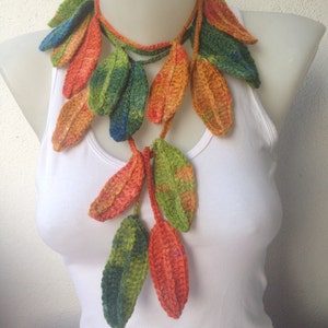 Crochet scarf handmade/ Blue Crochet Leaf Scarf/Gifts for her/Cheap gifts for friends/Scarf for women handmade/Crochet gifts