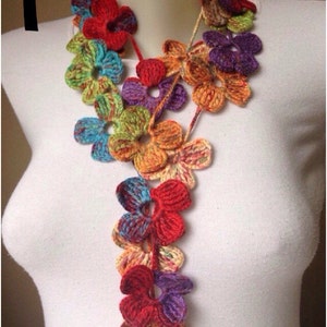 Crochet flowers scarves/2 OPTIONS Flower Crochet Scarf/Scarf for women handmade/Gifts under 20/Gifts for her/Cheap gifts for friends