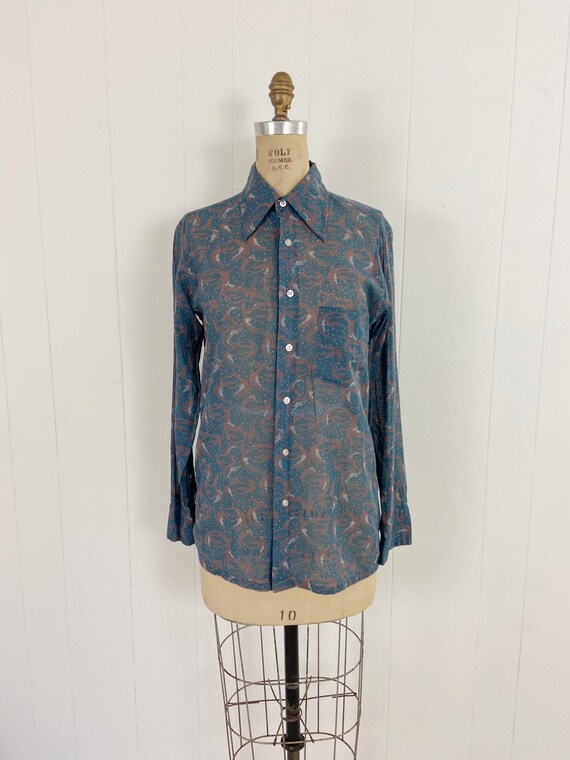 RARE! Vintage 70's Cotton Gauze Disco Shirt