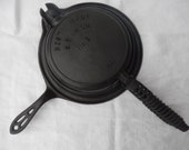 Best Made 8 Cast Iron Waffle Iron - Coil Handles - Short Base - made by Griswold for Sears Roebuck and Company - circa 1920s
