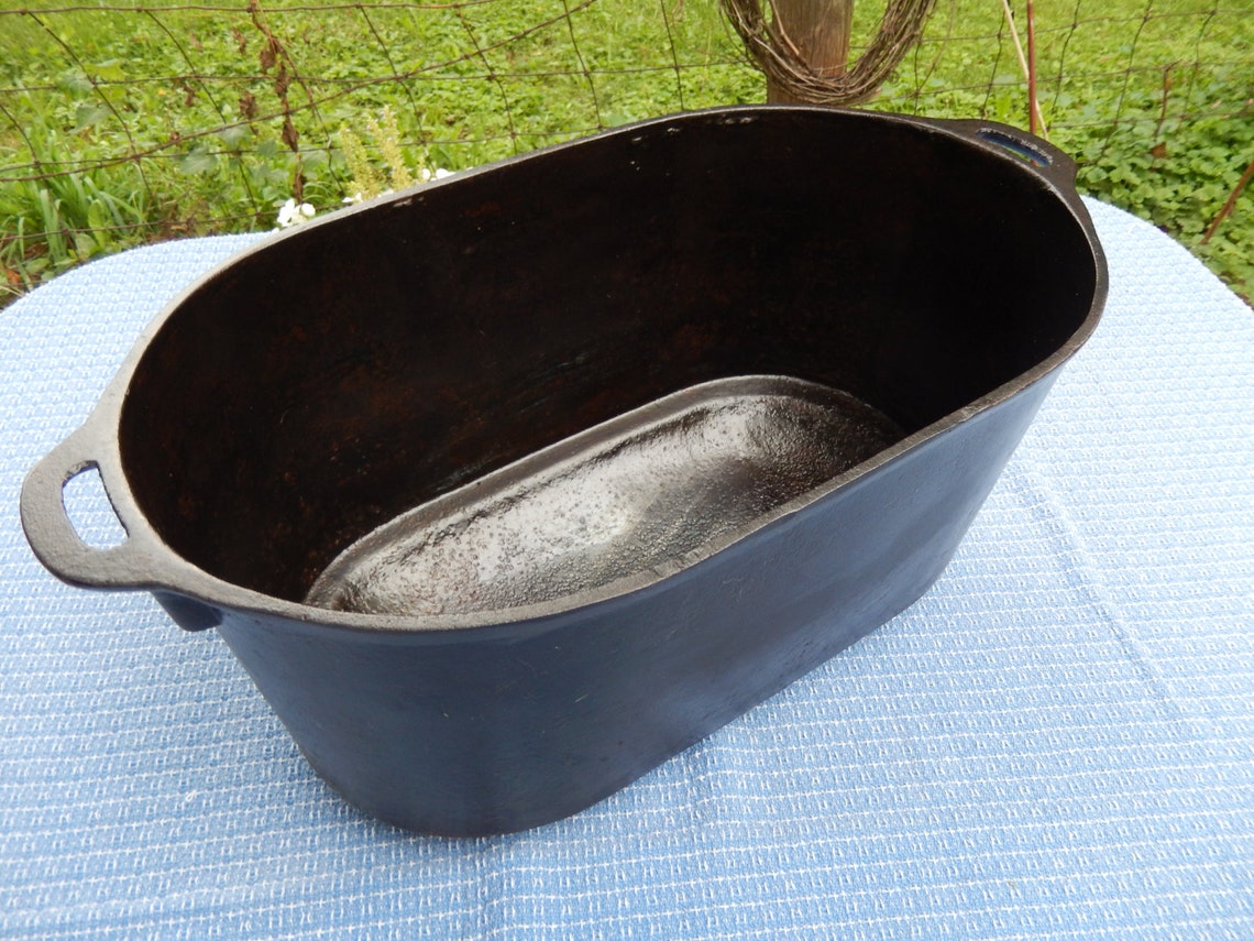 PRICE REDUCED Vintage / Antique Cast Iron Oval Ham Boiler / Etsy