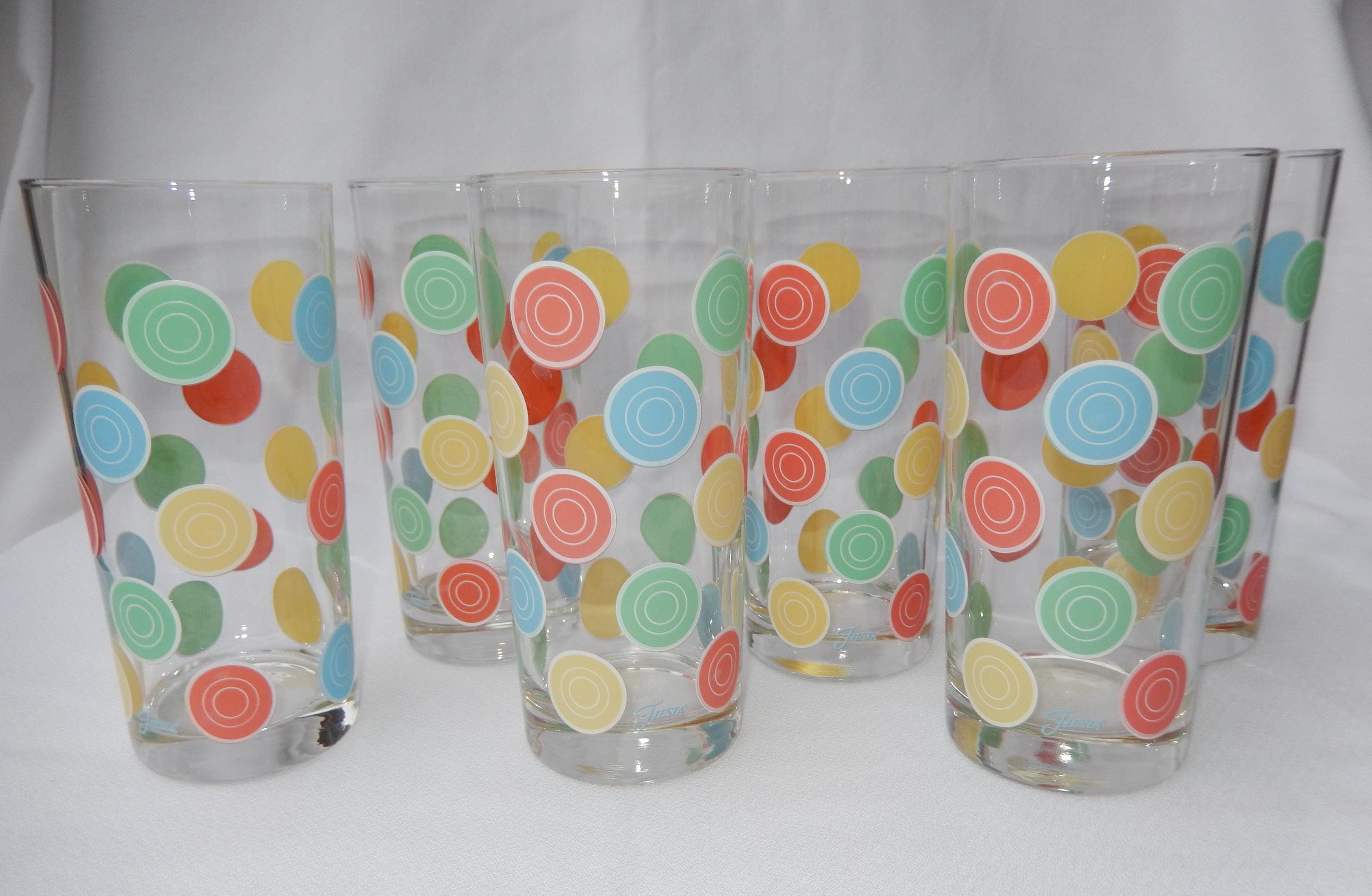 Fiesta Water Tea Glasses Set of Fiesta Polka Dot Glasses