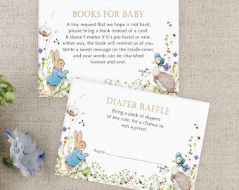 Peter Rabbit Books for Baby and Diaper Raffle Cards