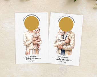 Custom Baby Shower Scratch-Off Game – Grandparent Reveal Edition
