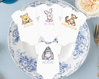 Onesie Shape Winnie the Pooh Place/Escort Cards