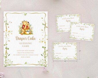 Diaper Cake Guessing Game Set - Includes 8x10 Sign & Custom Quantity Cards