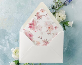 Watercolor Cherry Blossoms Envelope Liner