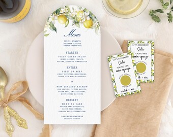 4.25"x 9" Arch Lemon Menus