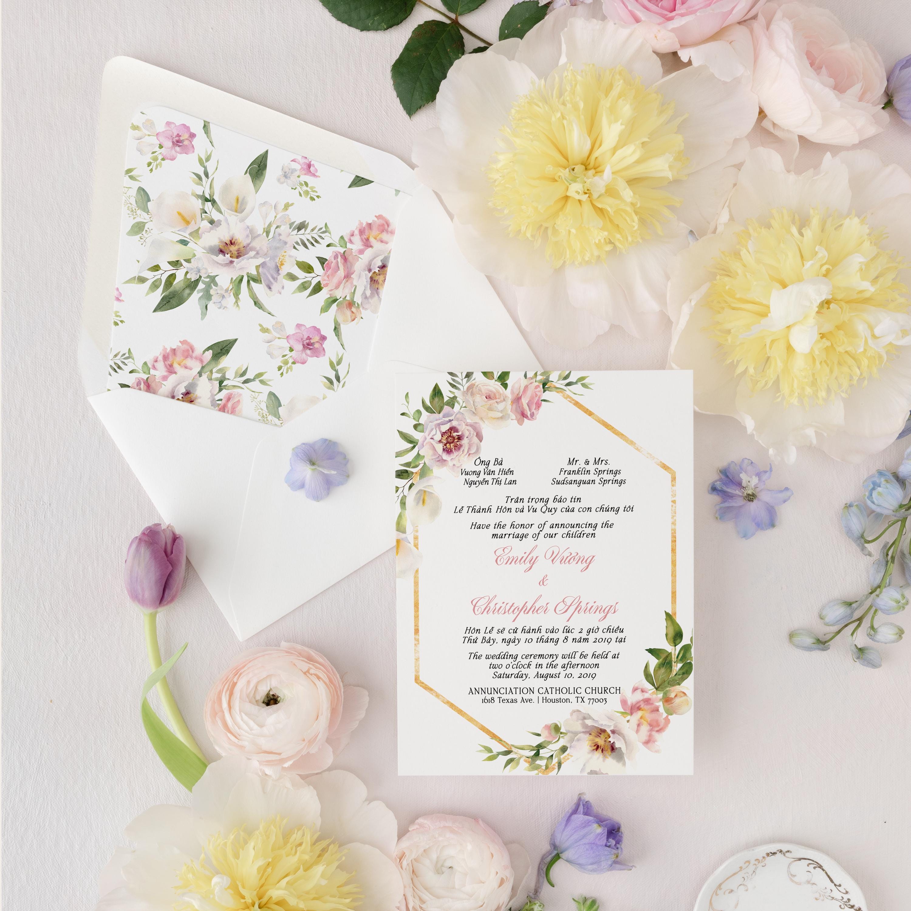 JESSICA | Bilingual Vietnamese Wedding Invitation Suites
