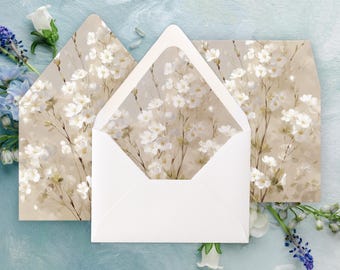 White Floral Envelope Liner