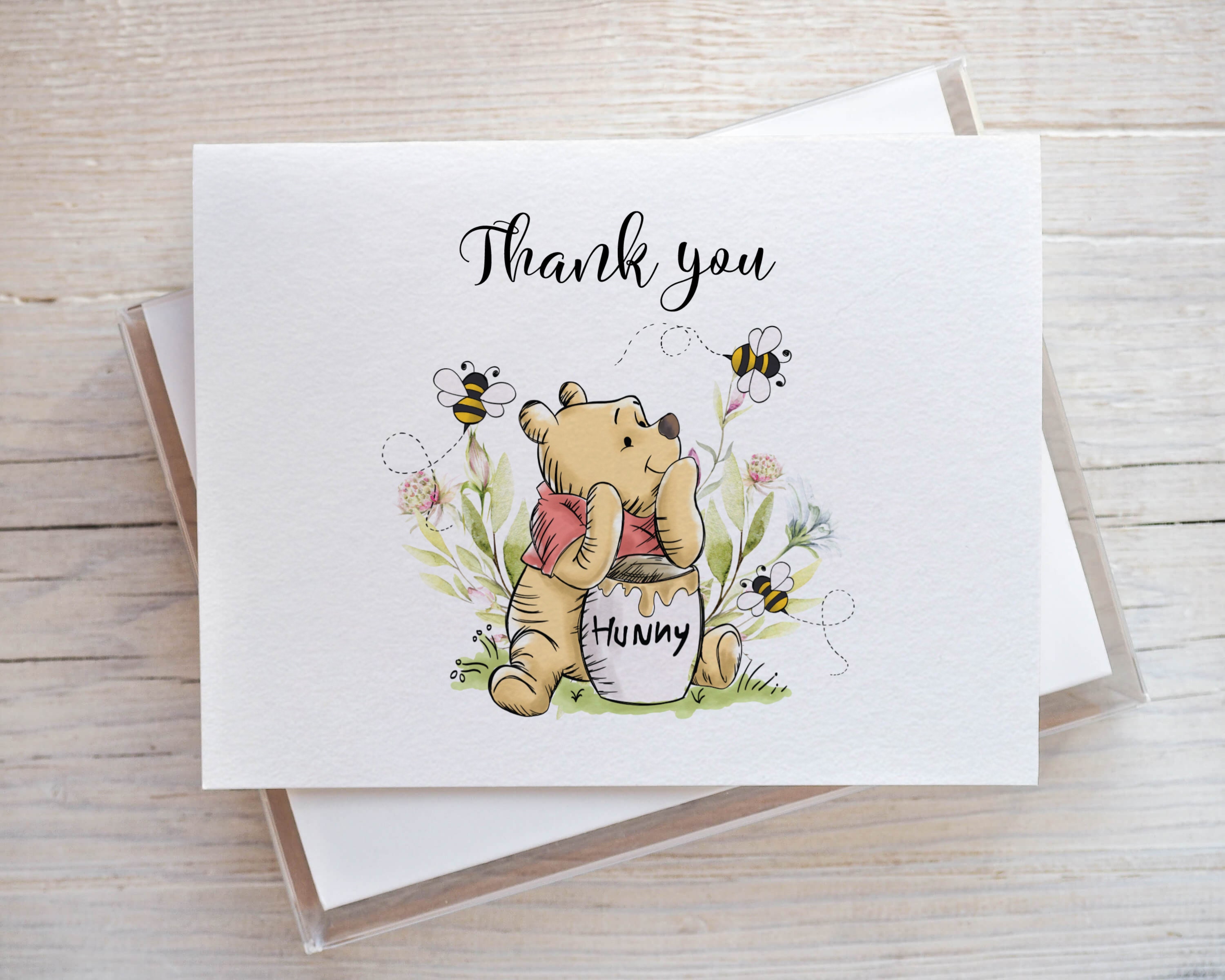 Winnie the Pooh Thank You Cards - Etsy