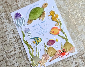 Under the Sea Whale Turtle Birthday Invitation