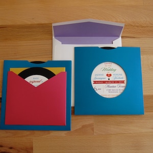 5&quot; Square Mutli-Color Record Invitation