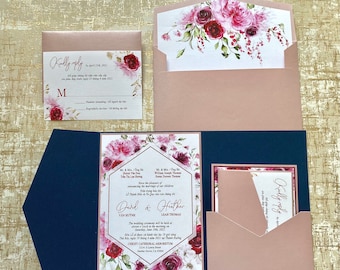 ROSIE | Pocektfold Bilingual Vietnamese Invitation Suites