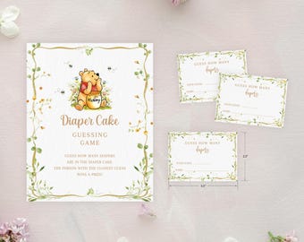 Diaper Cake Guessing Game Set - Includes 8x10 Sign & Custom Quantity Cards