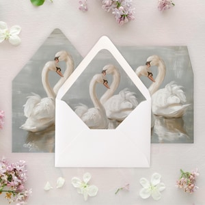 Elegant Swan Envelope Liner