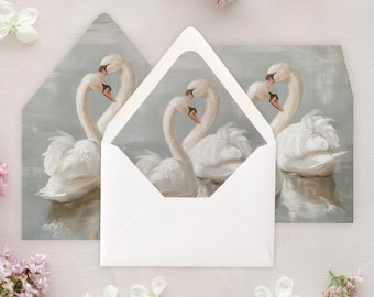 Elegant Swan Envelope Liner