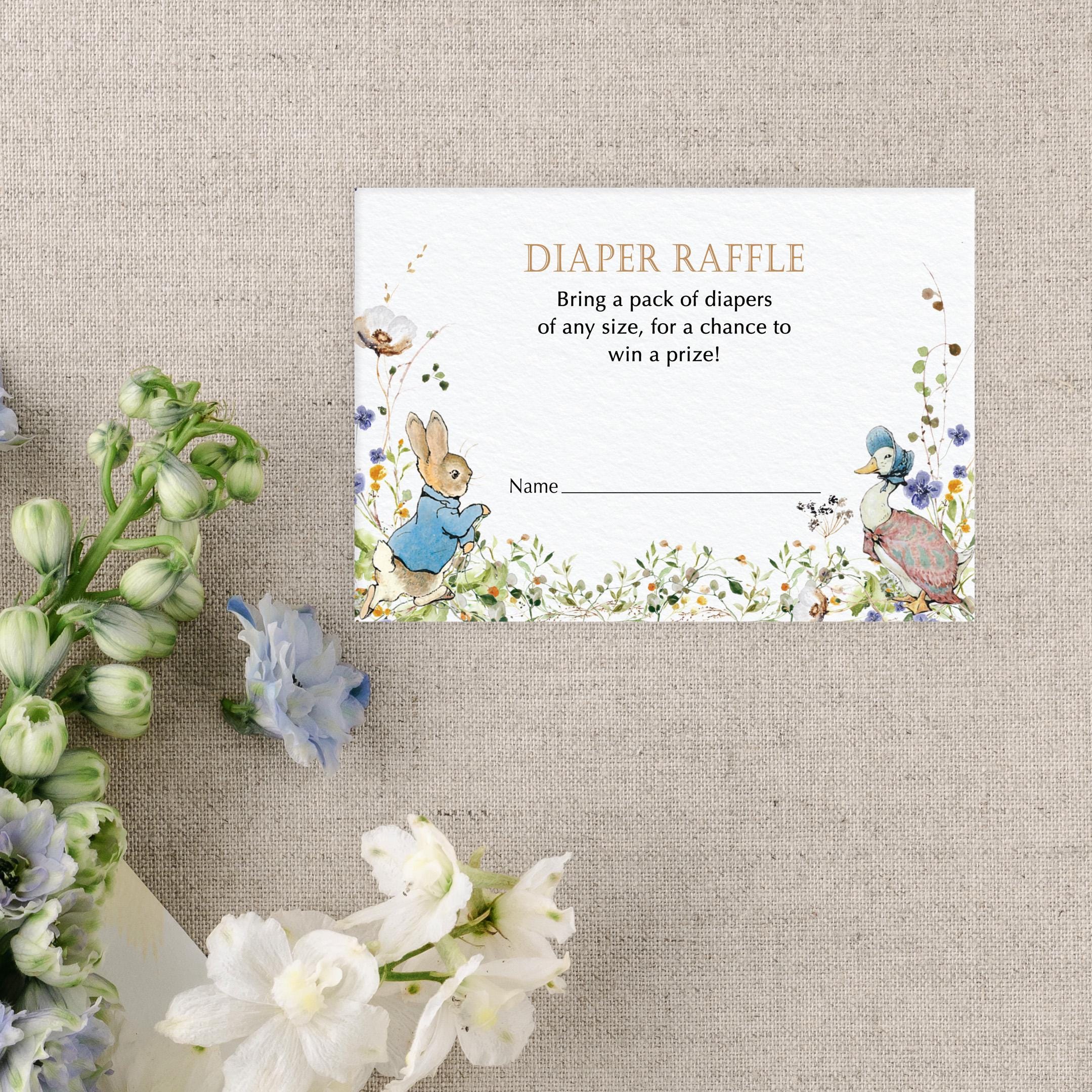 Peter Rabbit Diaper Raffle Peter Rabbit Books for Baby and Diaper Raffle Cards - Etsy