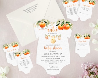 Cutie Onesie Shape Baby Shower Invitation