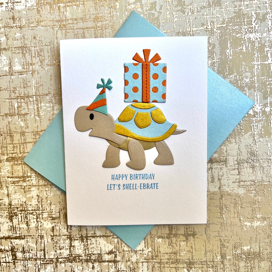 Customizable Cute Turtle Birthday Card - Etsy