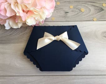 Customizable Diaper Shape Baby Shower Invitation