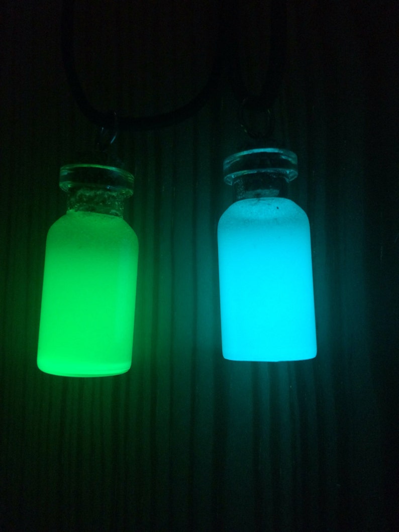Glowing Pendant Glow in the dark jewelry unisex necklace glow necklace Glow bottle necklace Glow in the dark necklace glowing necklace