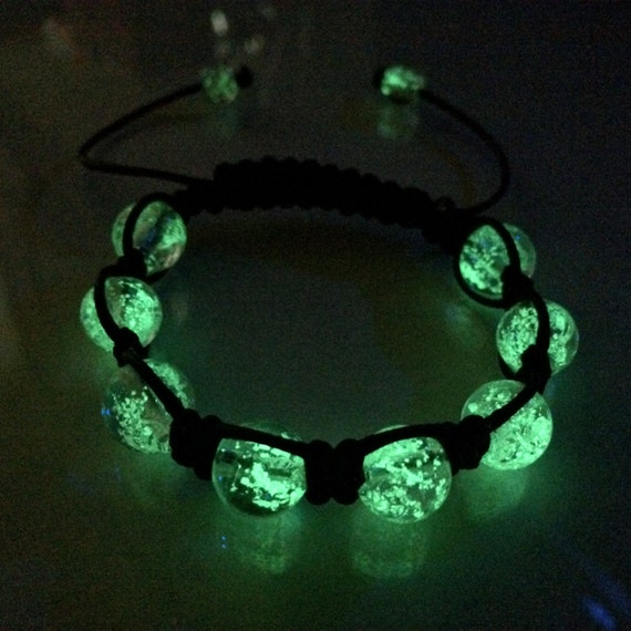 Bracelet phosphorescent, bijoux phosphorescents, bracelet Shamballa, idée  cadeau, bracelet homme, bracelet femme, bracelet lumineux -  France