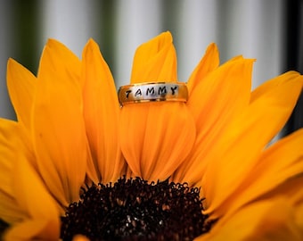 Personalized ring , Name ring , Wedding Ring , Engraved ring , Hand Stamped Ring , Customized Rings , Promise Rings , Stainless Steel Rings