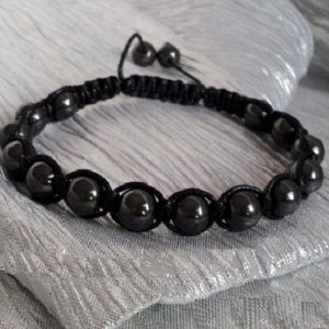 Crystal healing bracelet, Magnetic hematite bracelet, Hematite Beads, Homeopathic healing, Shambala Bracelet, Unisex Bracelet