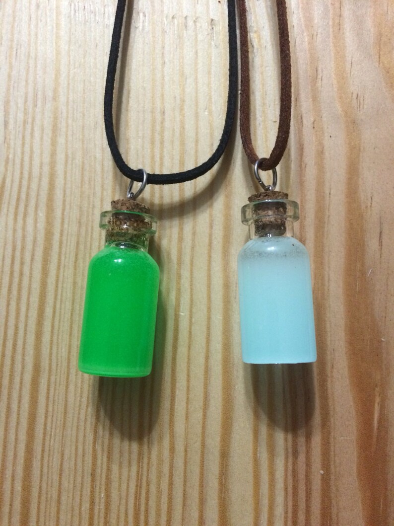 Glowing Pendant Glow in the dark jewelry unisex necklace glow necklace Glow bottle necklace Glow in the dark necklace glowing necklace