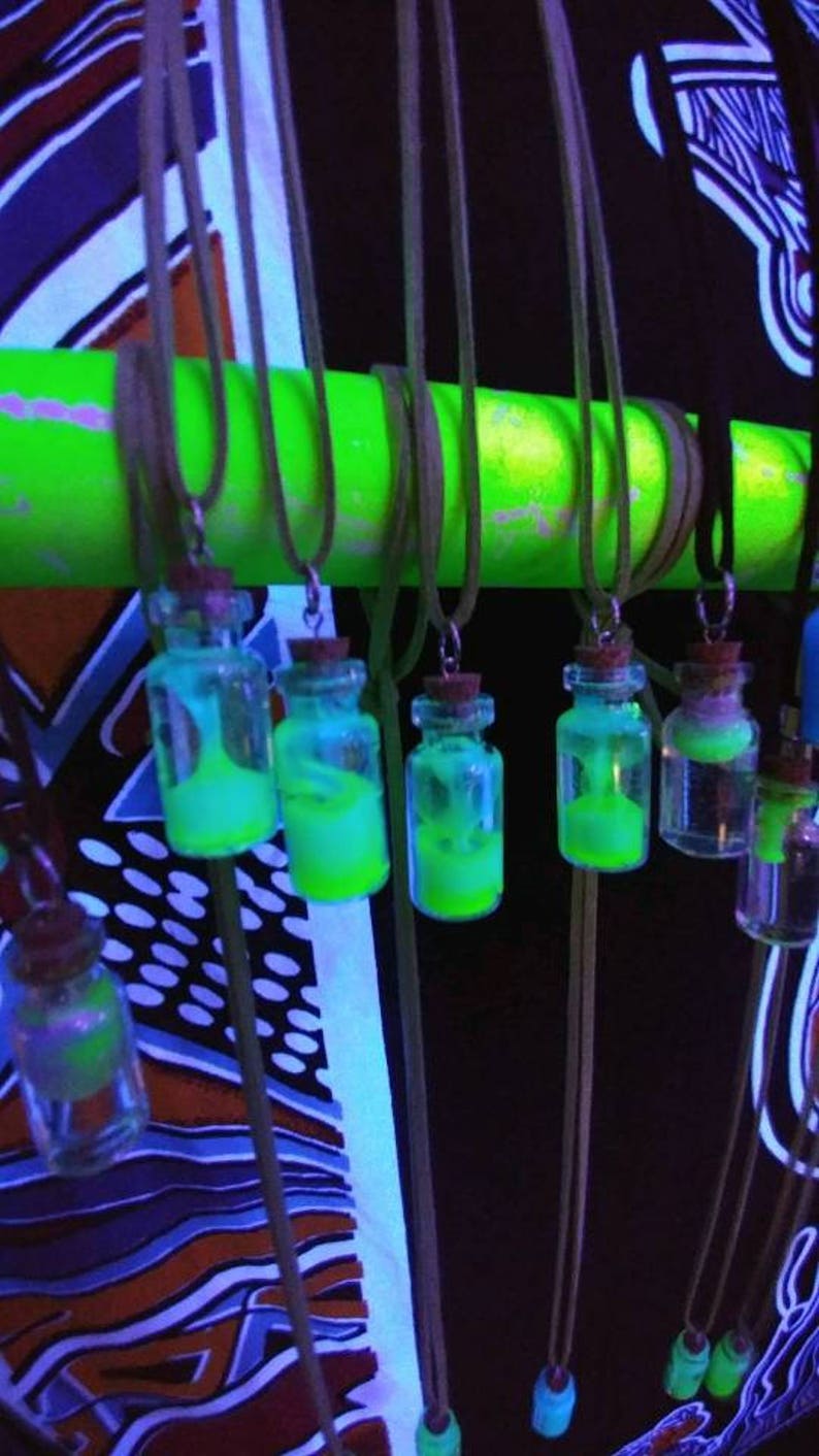 Glowing Pendant Glow in the dark jewelry unisex necklace glow necklace Glow bottle necklace Glow in the dark necklace glowing necklace