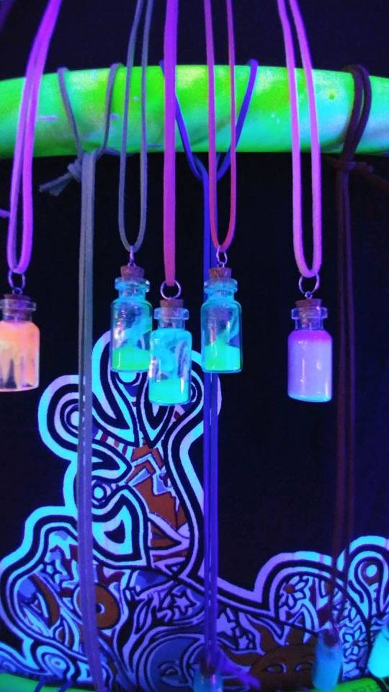 Glowing Pendant Glow in the dark jewelry unisex necklace glow necklace Glow bottle necklace Glow in the dark necklace glowing necklace