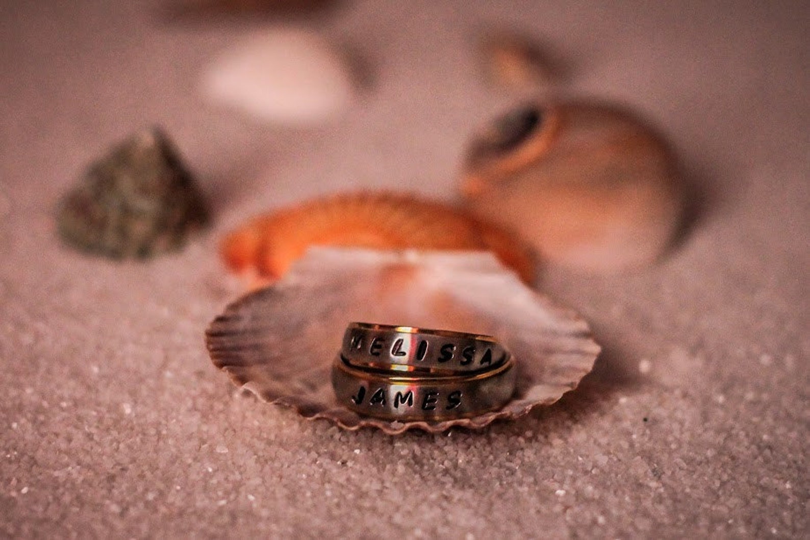 His and Her Rings Personalized Rings Memorial Rings Etsy