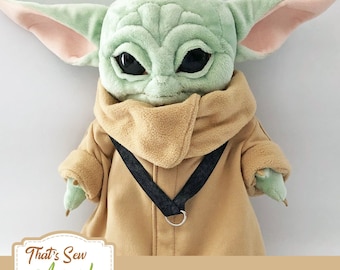 Black Print Pin Trading Lanyard • Fits Build-a-Bear Grogu (aka The Child or Baby Yoda) Plush • Ready to Ship