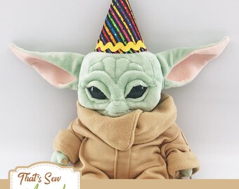 ¡Celebremos! Gorro de fiesta • Compatible con el peluche Grogu de Build-a-Bear (también conocido como El Niño o Baby Yoda) • Listo para enviar