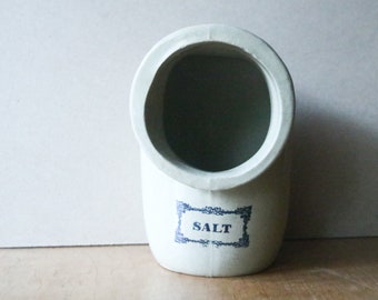 Kitchen container for salt, English vintage ceramic, Moira, handpainted, made in England