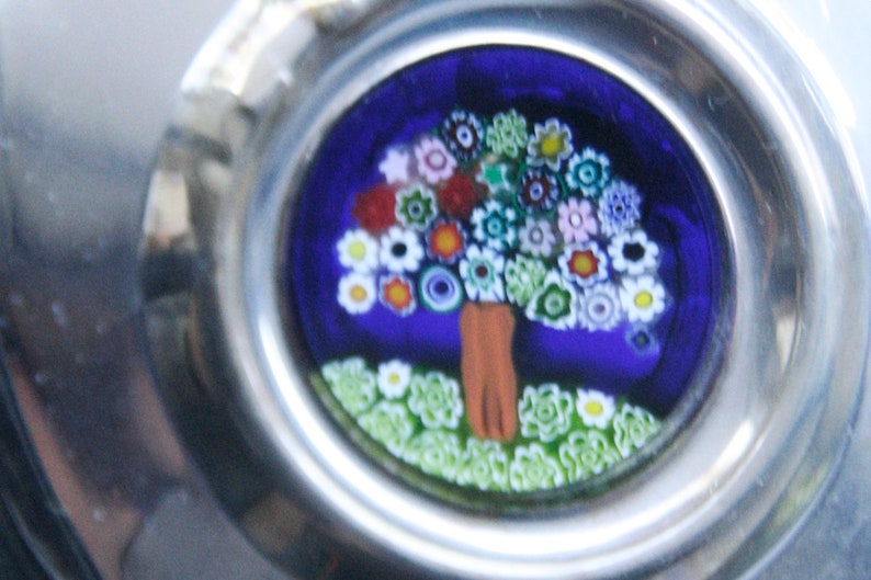 Silver with vintage murrina Piccolo rings 70s80s silver saucer ring holder