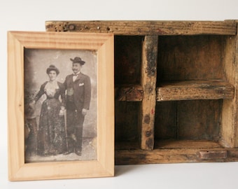 Photos de mariage, photos de couple, photos de la fin du XIXe siècle début du XXe siècle, photographie vintage en cadre en bois