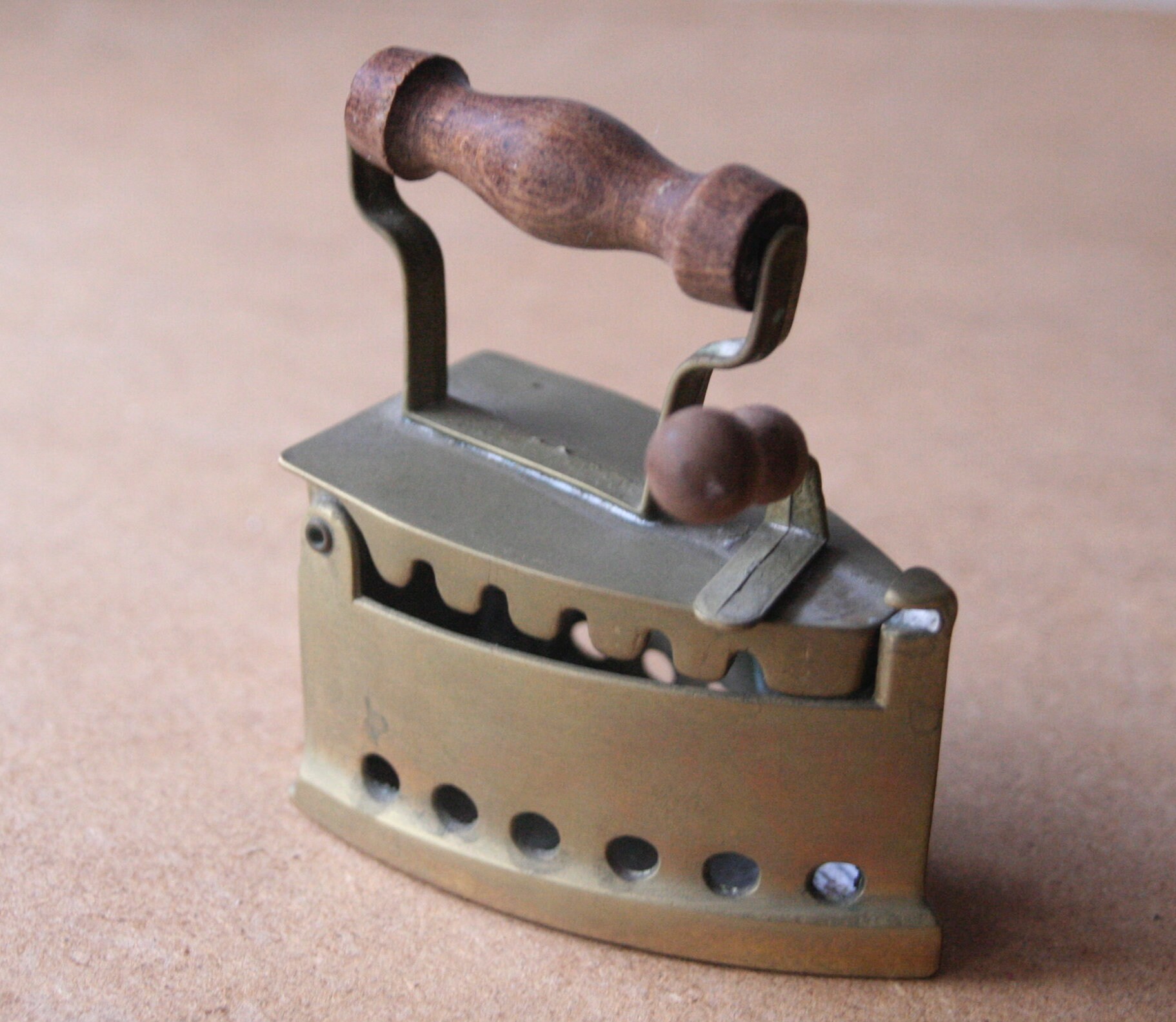 Vintage Charcoal Iron Metal Iron With Wooden Handle Etsy UK