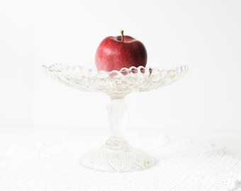 Vintage glass centerpiece, 60s riser, 60s kitchen furniture, classic style fruit bowl or empty pockets