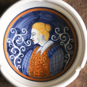 Vintage Giovanni d&#39;Egidio ceramic ashtray by Castelli, Italian craftsmanship