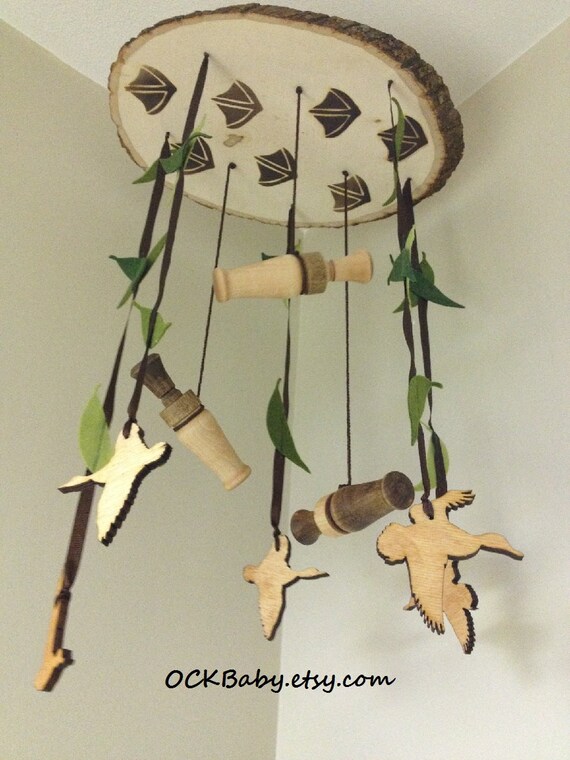 Duck Hunt Hardwood Baby Mobile Hunting Nursery Decor Duck Hunt Hardwood Baby Mobile, Duck Hunting Baby Bedding